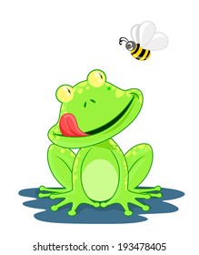 Hungry frog Cartoon