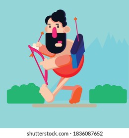 Hungry and funny cave man