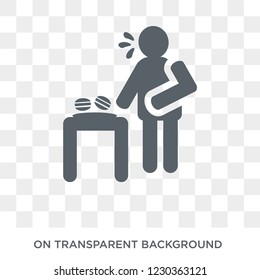 hungry human icon. Trendy flat vector hungry human icon on transparent background from Feelings collection. 