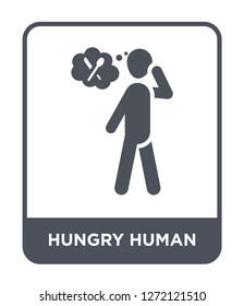 hungry human icon vector on white background, hungry human trendy filled icons from Feelings collection, hungry human simple element illustration