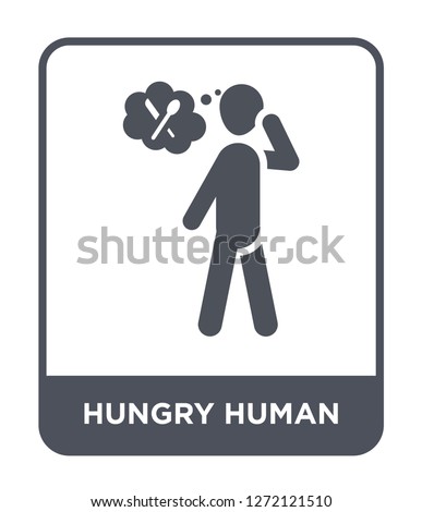 hungry human icon vector on white background, hungry human trendy filled icons from Feelings collection, hungry human simple element illustration