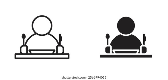 Hungry human icons in outline and fill. vector illustration for ui.