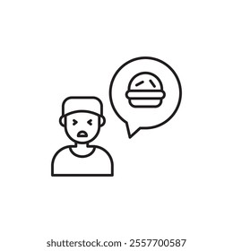 Hungry icon Thin line art collection