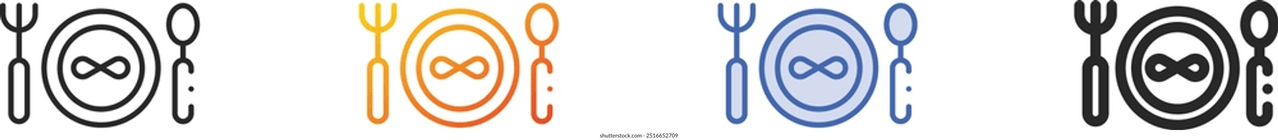 hungry icon.Thin Linear, Gradient, Blue Stroke and bold Style Design Isolated On White Background