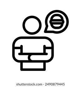 hungry line icon illustration vector graphic. Simple element illustration vector graphic, suitable for app, websites, and presentations isolated on white background