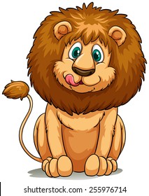A hungry lion on a white background