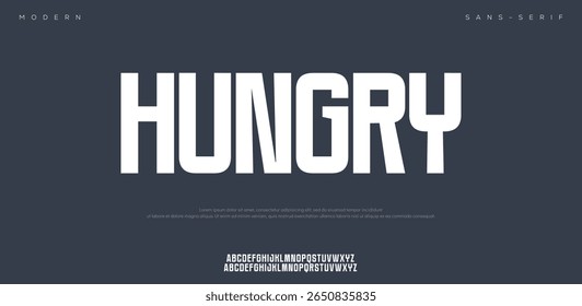  Hungry minimal font creative classy alphabet. Typography minimalistic font . vector illustration