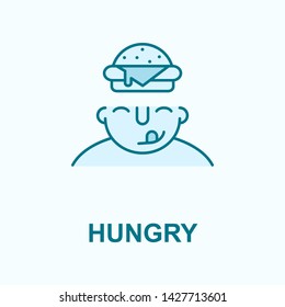 hungry on mind field outline icon