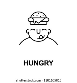 hungry on mind icon. Element of human mind icon for mobile concept and web apps. Thin line hungry on mind icon can be used for web and mobile