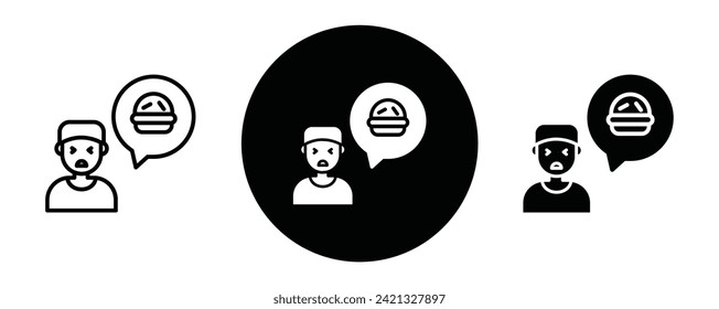 Hungry outline icon collection or set. Hungry Thin vector line art