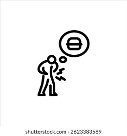 Hungry outline icon. figure hungry line art illustration.