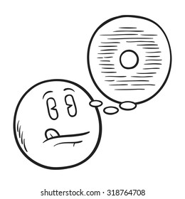 Hungry Pac Man Head Line Art