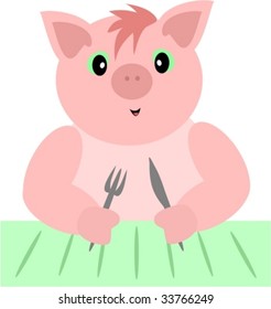Hungry Pig Vector