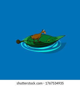 aves de corral hambrientas cazan una ilustración vectorial de oruga
