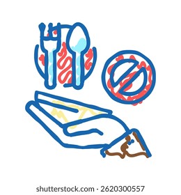 hungry poverty problem doodle icon sketch vector. hungry poverty problem sign. isolated symbol illustration