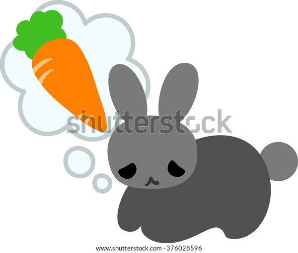 Hungry Rabbit Stock Vector (Royalty Free) 376028596