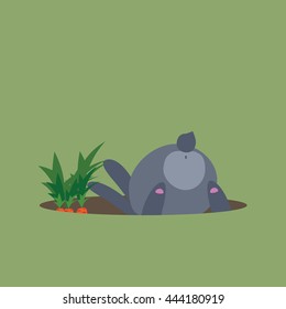 hungry rabbit, saver, background, illustration for gaming applications, web design, graphic design.