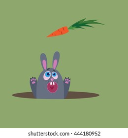 hungry rabbit, saver, background, illustration for gaming applications, web design, graphic design.