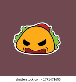 Hungry Sandwich Character Vector for Icon and Sticker