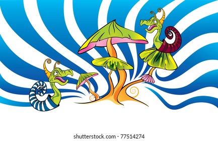 hungry snails and mushrooms