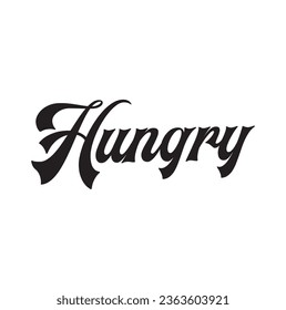hungry text on white background.