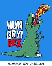 HUNGRY T-REX DINOSAUR ESSEN PIZZA