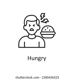Hungry vector outline Icon Design illustration. Miscellaneous Symbol on White background EPS 10 File