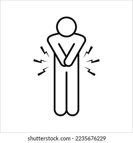 Hungry vector outline Icon Design. vector illustration isolated on White background.