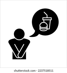 Hungry vector outline Icon Design. vector illustration isolated on White background.