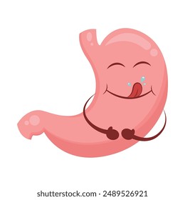 Hungry yummy stomach cartoon character illustration graphic icon