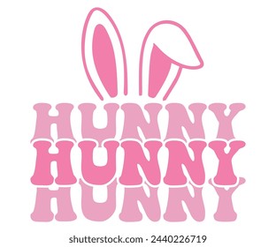 Hunny Svg,Easter Svg,Bunny T-shirt,Retro Groovy,Svg,T-shirt,Typography,Svg Cut File,Commercial Use,Instant Download  svg
