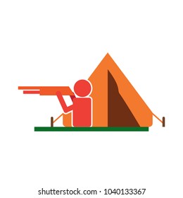 Hunt Camping Logo Icon Design