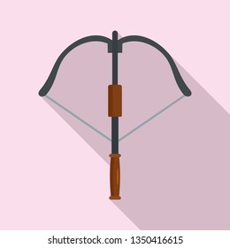 Hunt crossbow icon. Flat illustration of hunt crossbow vector icon for web design