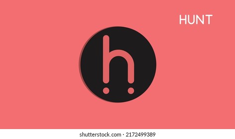 HUNT crypto coin banner. Hunt token cryptocurrency concept banner background.