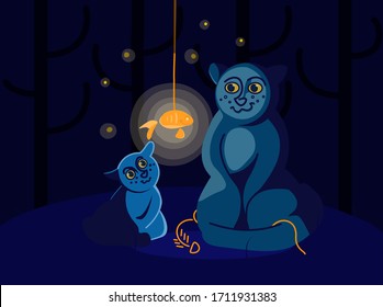 С cazan peces por la noche