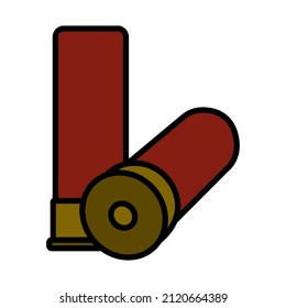 Hunt Gun Ammo Icon. Editable Bold Outline With Color Fill Design. Vector Illustration.