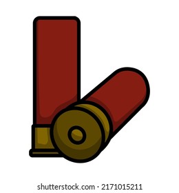 Hunt Gun Ammo Icon. Editable Bold Outline With Color Fill Design. Vector Illustration.