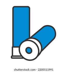 Hunt Gun Ammo Icon. Editable Bold Outline With Color Fill Design. Vector Illustration.