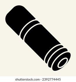 Hunt gun ammo solid icon. Cartridge vector illustration isolated on white. Bullet glyph style design, designed for web and app. Eps 10