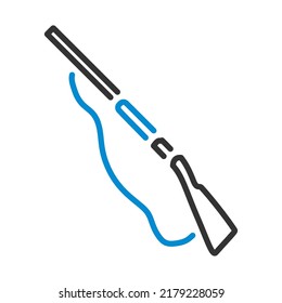 Hunt Gun Icon. Editable Bold Outline With Color Fill Design. Vector Illustration.
