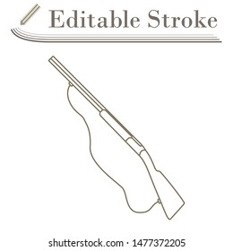 Hunt Gun Icon. Editable Stroke Simple Design. Vector Illustration.