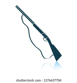 Icono de caza de armas. Diseño de reflexión de sombra. Ilustración vectorial.