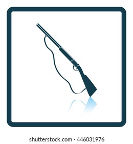 Hunt gun icon. Shadow reflection design. Vector illustration.