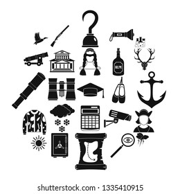 Hunt icons set. Simple set of 25 hunt vector icons for web isolated on white background