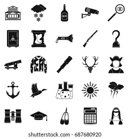 Hunt icons set. Simple set of 25 hunt vector icons for web isolated on white background