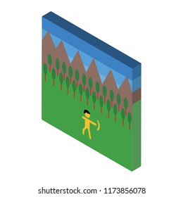 Hunt isometric left top view 3D icon