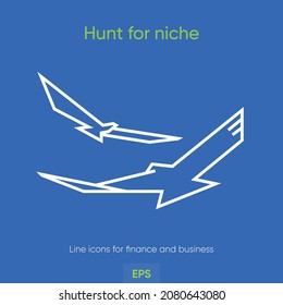 Hunt for niche icons.
Line icons depicting eagles and falcons for use in Finance and Business topics.
A set of clean and sharp animal-themed line icons. 