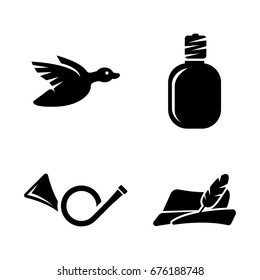 Hunt. Simple Related Vector Icons Set for Video, Mobile Apps, Web Sites, Print Projects and Your Design. Black Flat Illustration on White Background.