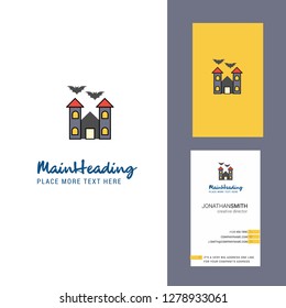 Hunted house Creative Logo and business card. vertical Design Vector