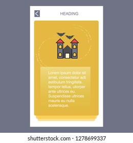 Hunted house mobile vertical banner design design. Vector